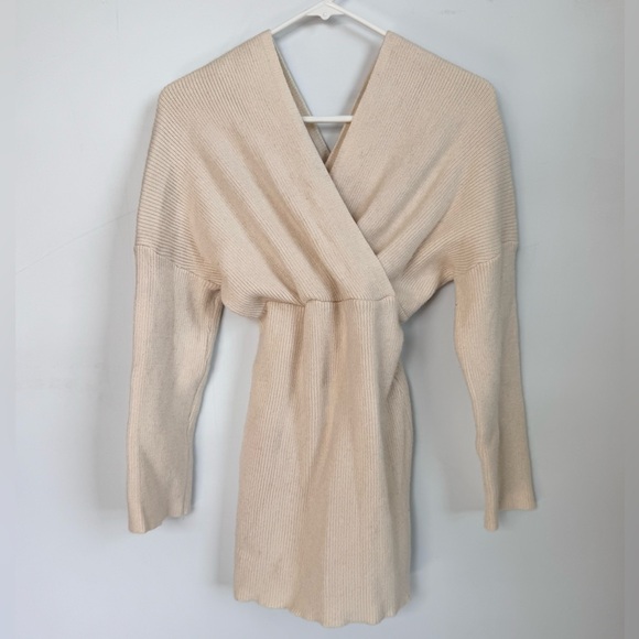 Princess Polly Cream Knit Sweater Mini Dress Size M/L - Picture 1 of 7